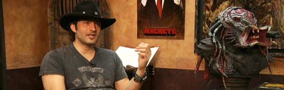 Robert Rodriguez and Salma Hayek discussing Once Upon a Time...