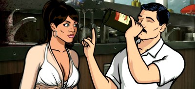 Archer Drinking Finger Hold On Glugging Gulp Chug