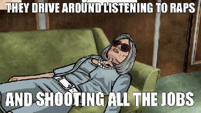 Malory Dutchess Archer Insult Quote Listenign to Raps Shooting The Jobs