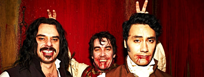 What we Do In The Shadows Trio Taika Waititi, Jemaine Clement, Jonathan Brugh, Ben Fransham, Jackie Van, Cori Gonzalez-Macuer, Stu Rutherford, Rhys Darby, Ethel Robinson