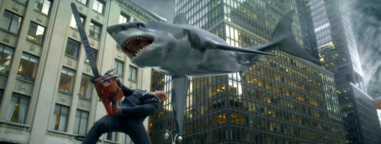 Sharknado 2 The Second One Chainsaw Ian Ziering, Vivica A. Fox, Mark McGrath, Kari Wuhrer, Tara Reid, Judd Hirsch, Kurt Angle, Billy Ray Cyrus, Andy Dick, Perez Hilton, Kelly Osbourne,