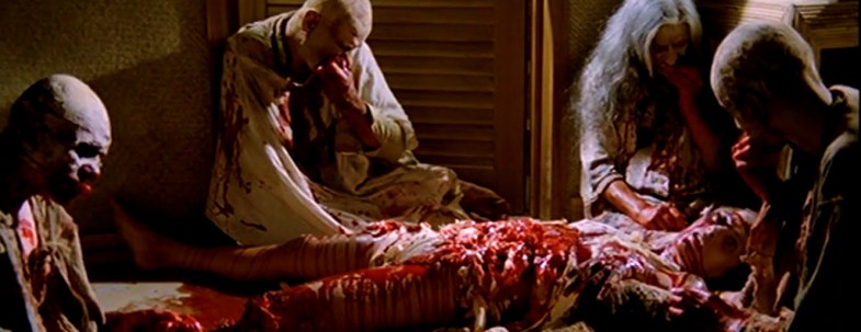 Zombie Flesh Eaters, Zombi 2 The Dead are Among Us, Blood Guts Intestines Tisa Farrow, Ian McCulloch, Richard Johnson, Al Cliver, Auretta Gay, Stefania D'Amario, Olga Karlatos, Lucio Fulci